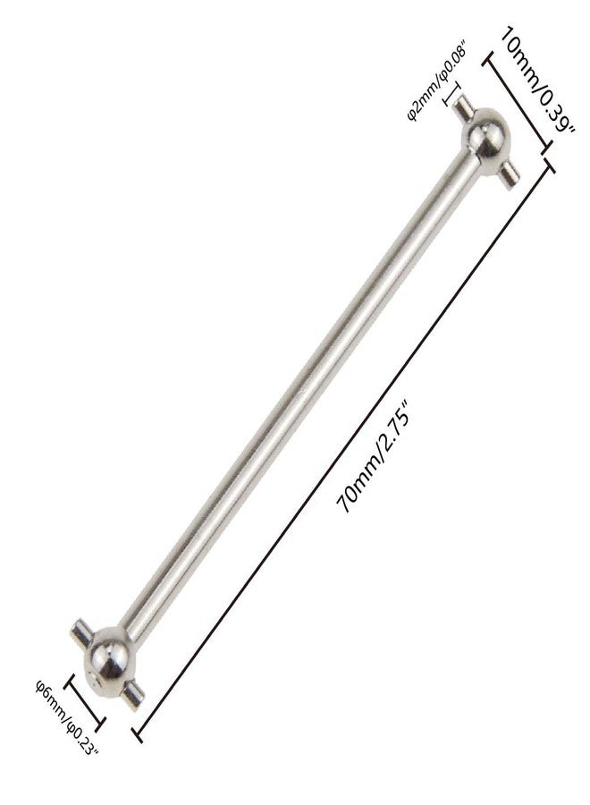 COJOYS Front/Rear Center Driving Dogbone Shaft 06006 70MM #45 Steel Silver for 1/10 RC Hobby Model Car HPI HSP,COJOYS,4PCS (Silver) - Image 2